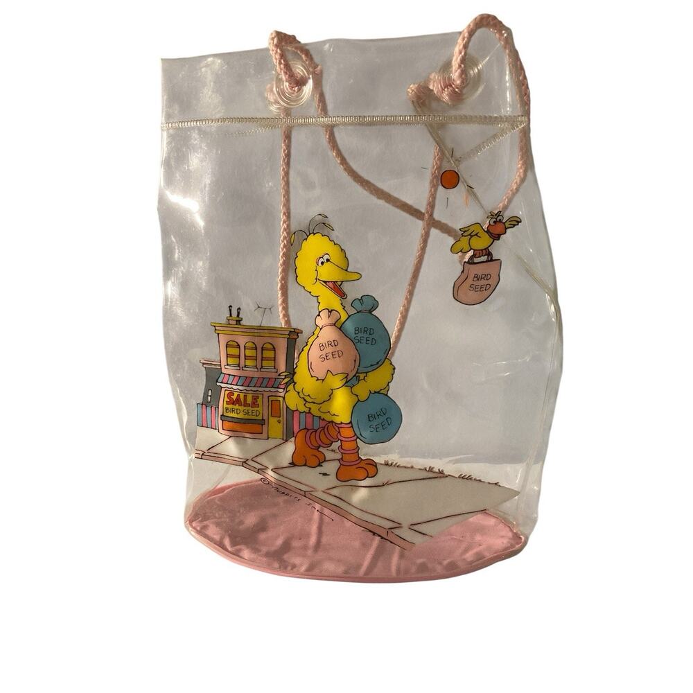 Rare! Clear Big Bird Bird Seed Bag/ Purse 10” Long 8” Wide Muppets